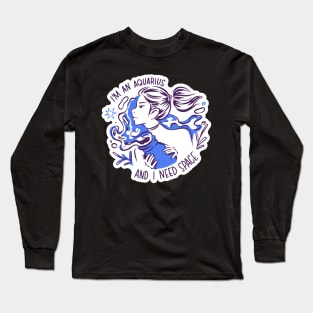 Aquarius Hand Drawn Long Sleeve T-Shirt